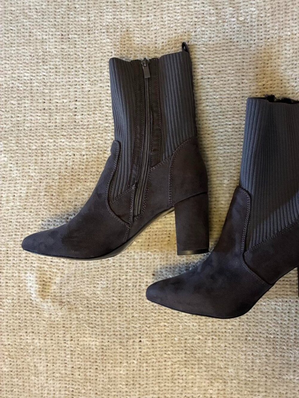 Women's Black and Grey Boots